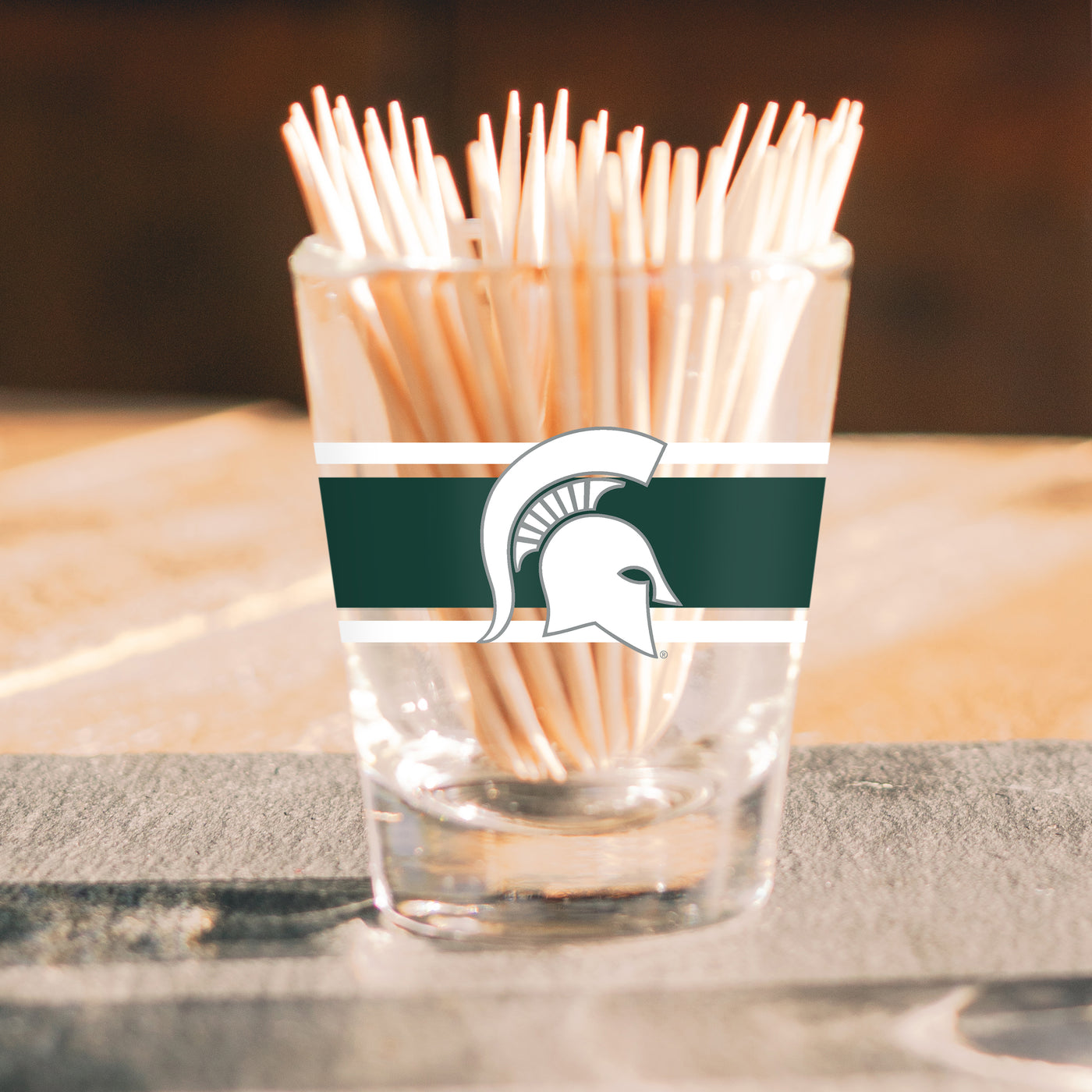 Michigan State 2oz Stripe Shot Glass