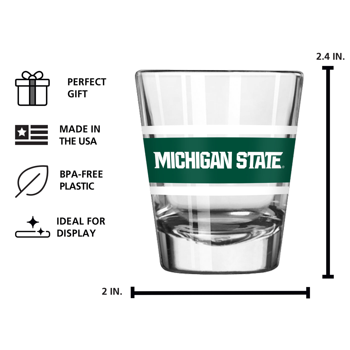 Michigan State 2oz Stripe Shot Glass