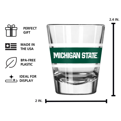 Michigan State 2oz Stripe Shot Glass
