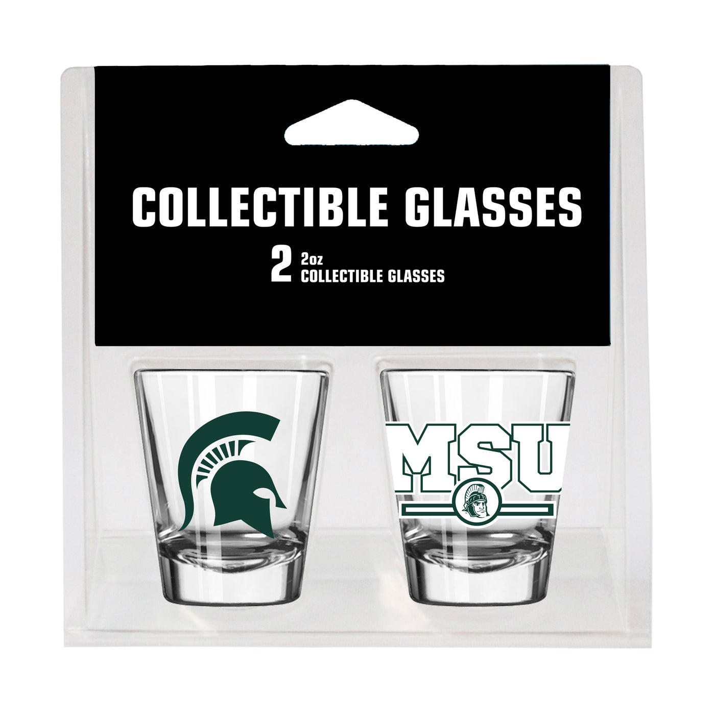 Michigan State Campus Colors 2oz Letterman Shot Glass 2 Pack