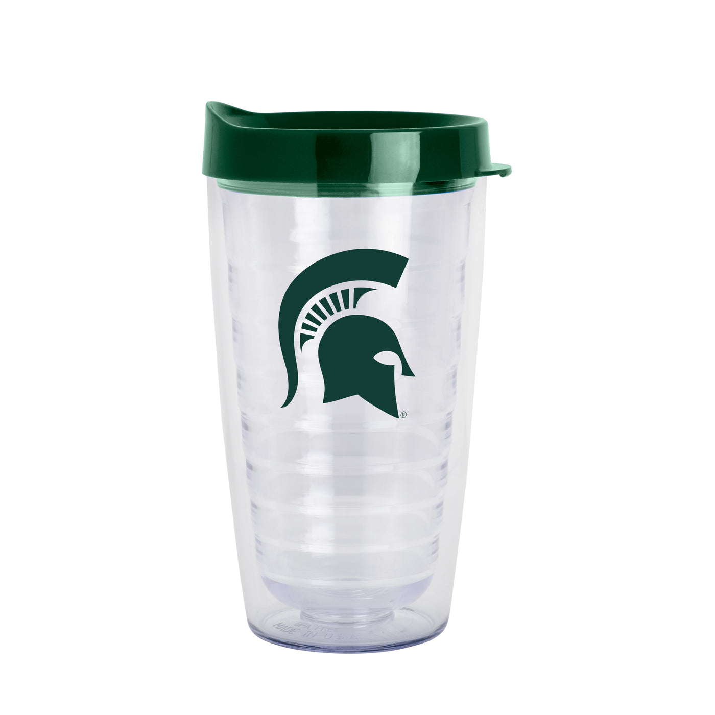 Michigan State 16oz Flipside Dbl Wall Clear Tumbler