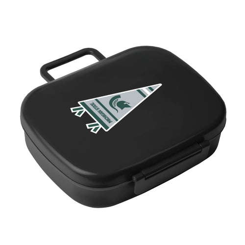 Michigan State Travel Pennant cooler lunch box by Logo Brands with Michigan State logo and black design.