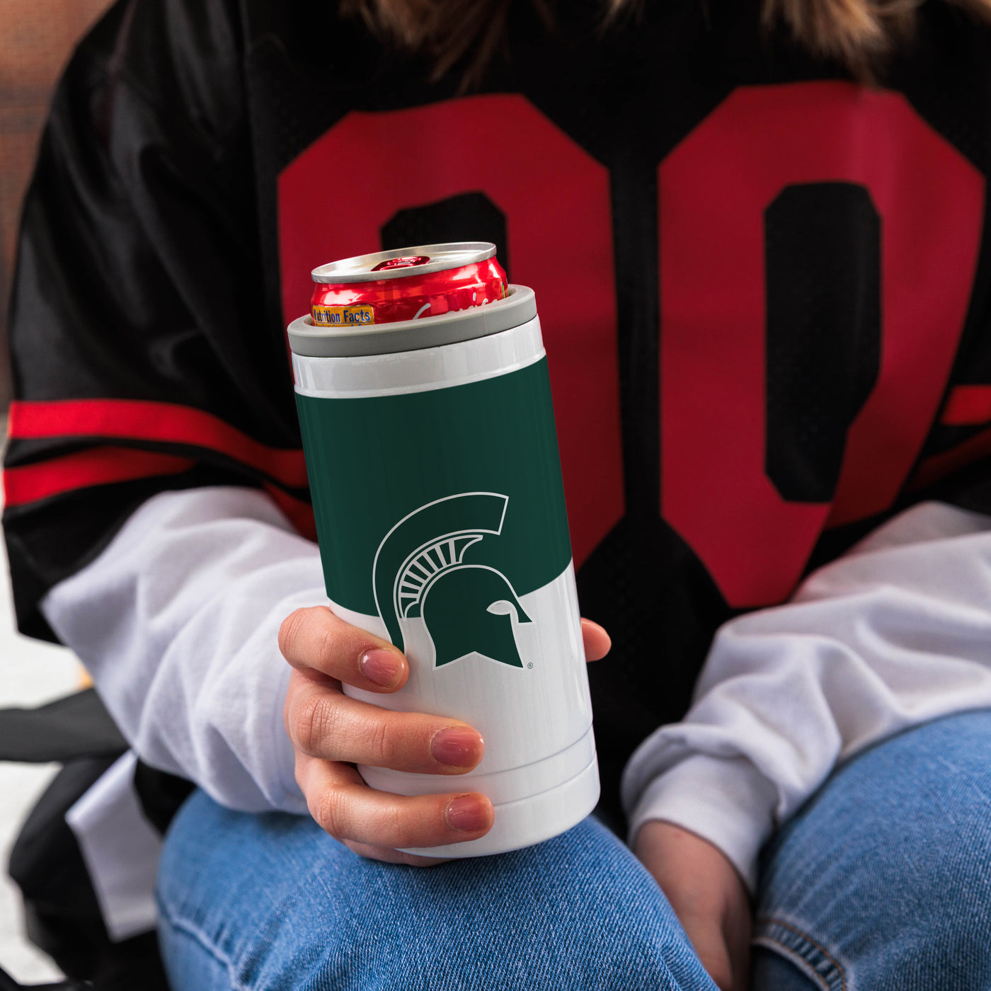 Michigan State Colorblock 12oz Slim Can Coolie