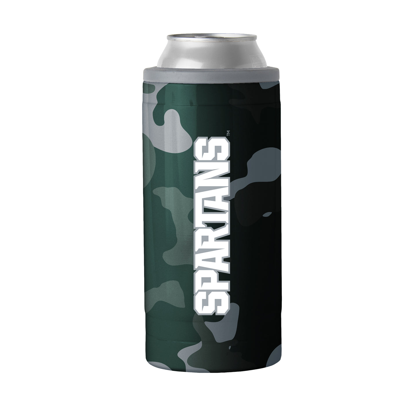 MI State Camo Swagger 12oz Slim Can Coolie