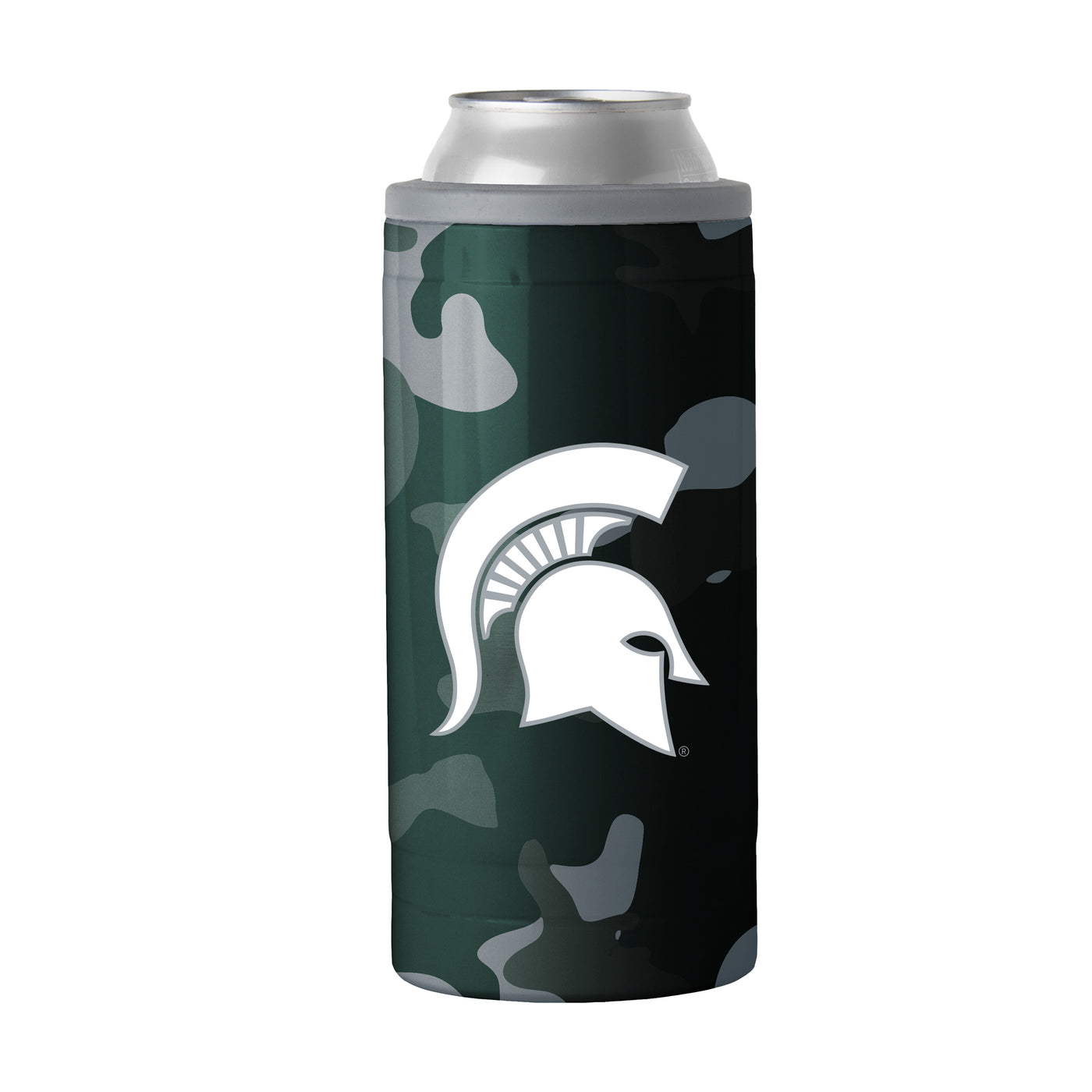 MI State Camo Swagger 12oz Slim Can Coolie