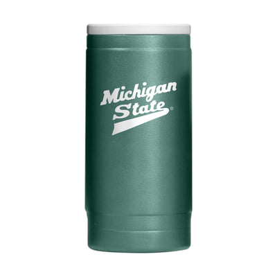 Michigan State Flipside Powder Coat Slim Can Coolie