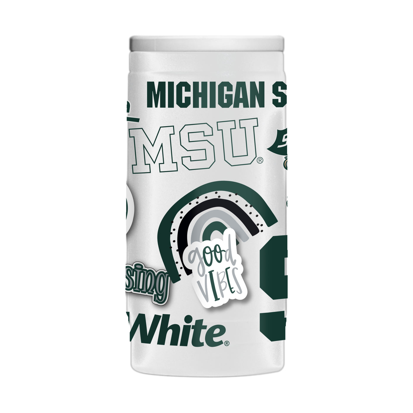 Michigan State 12oz Native Powder Coat Slim Can Coolie