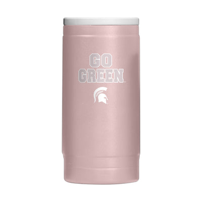 Michigan State  Stencil Powder Coat Slim Can Coolie