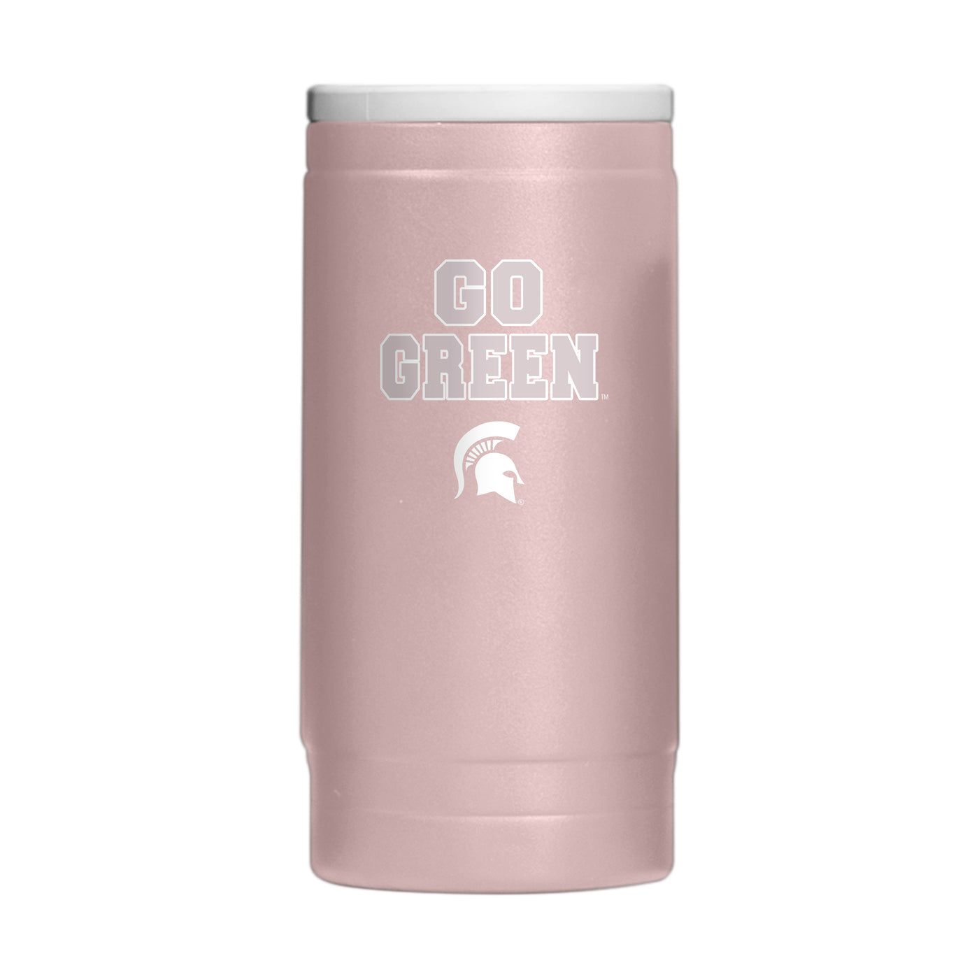 Michigan State  Stencil Powder Coat Slim Can Coolie