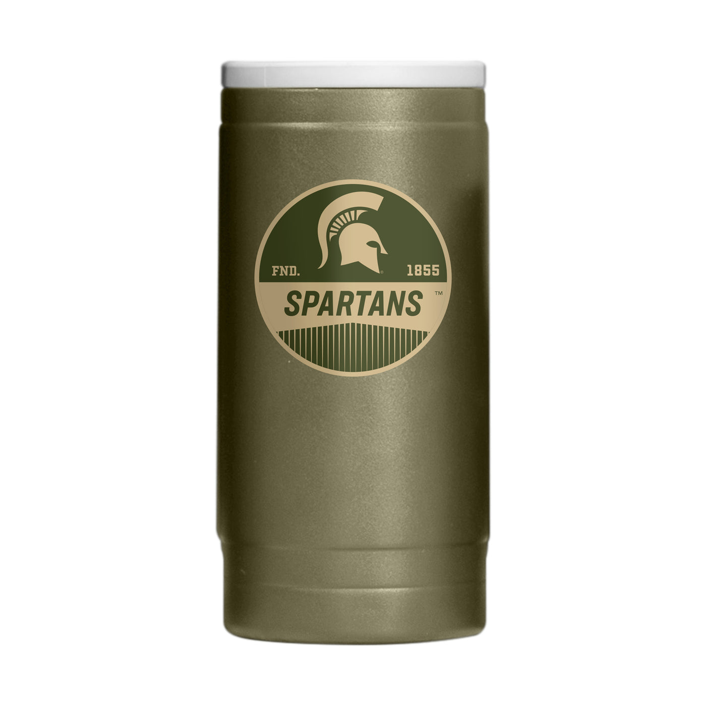 Michigan State  Badge Powder Coat Slim Can Coolie