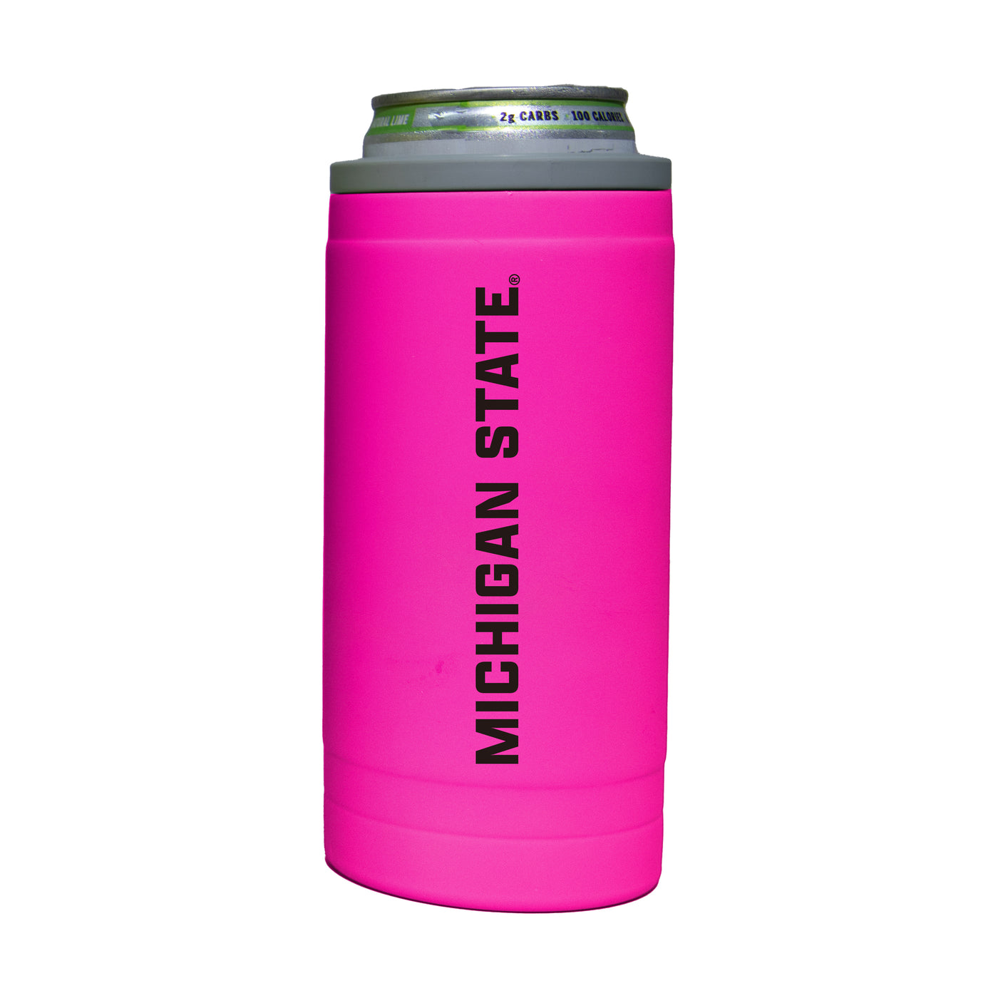 Michigan State 12oz Electric Stacked Soft Touch Slim Coolie