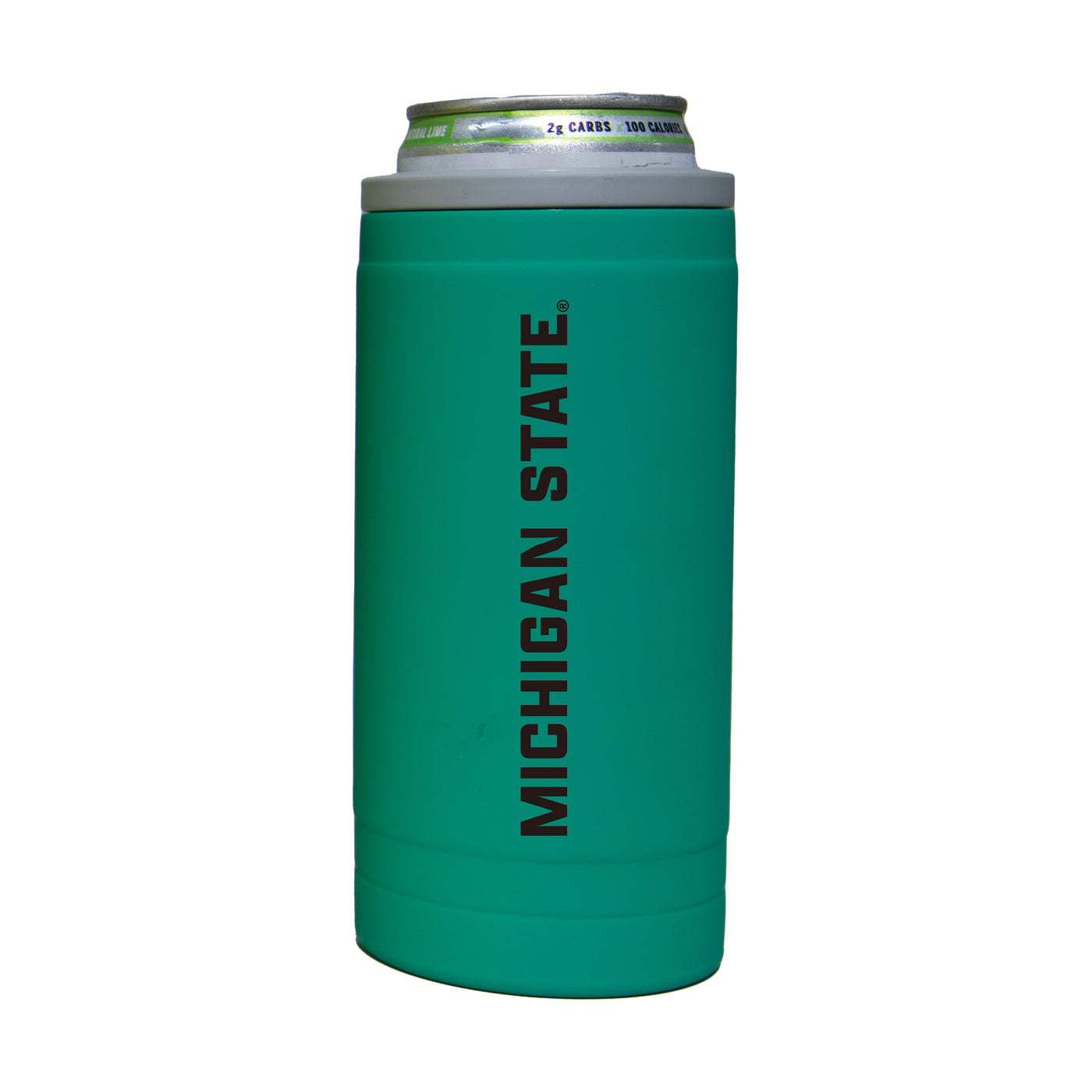 Michigan State 12oz Optic Stacked Soft Touch Slim Coolie