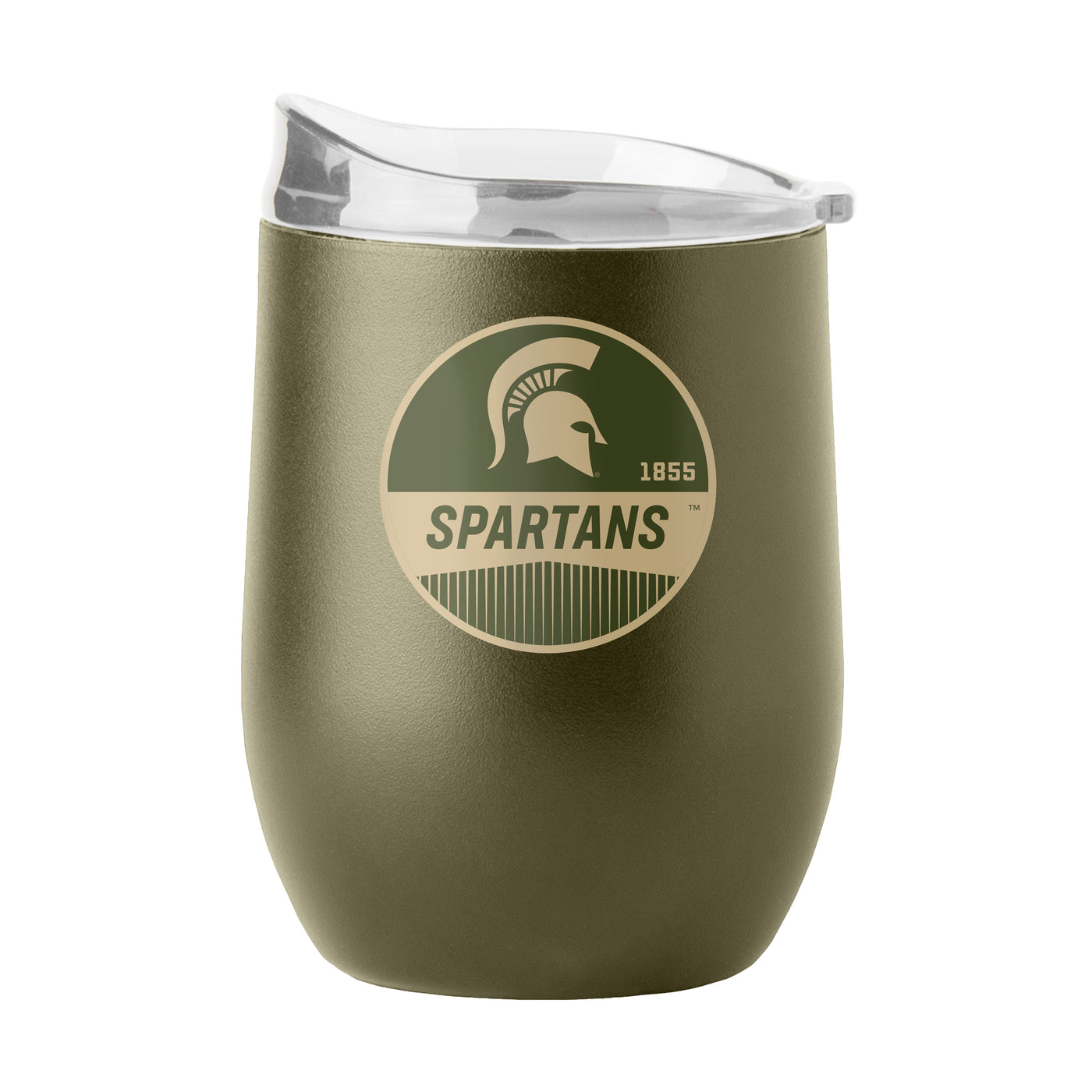 Michigan State 16oz Badge Powder Coat Curved Beverage - Logo Brands