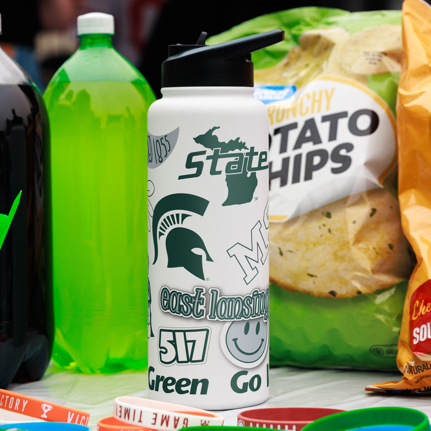 Michigan State 34oz Native Quencher Bottle - Logo Brands