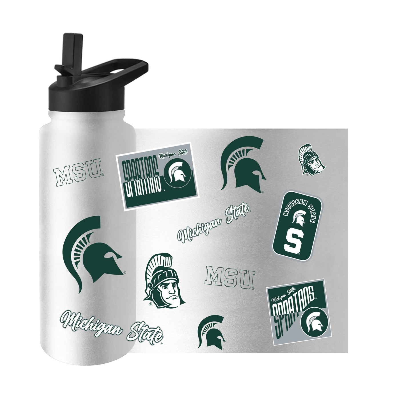 Michigan State 34oz White Dreamweave Quencher Bottle