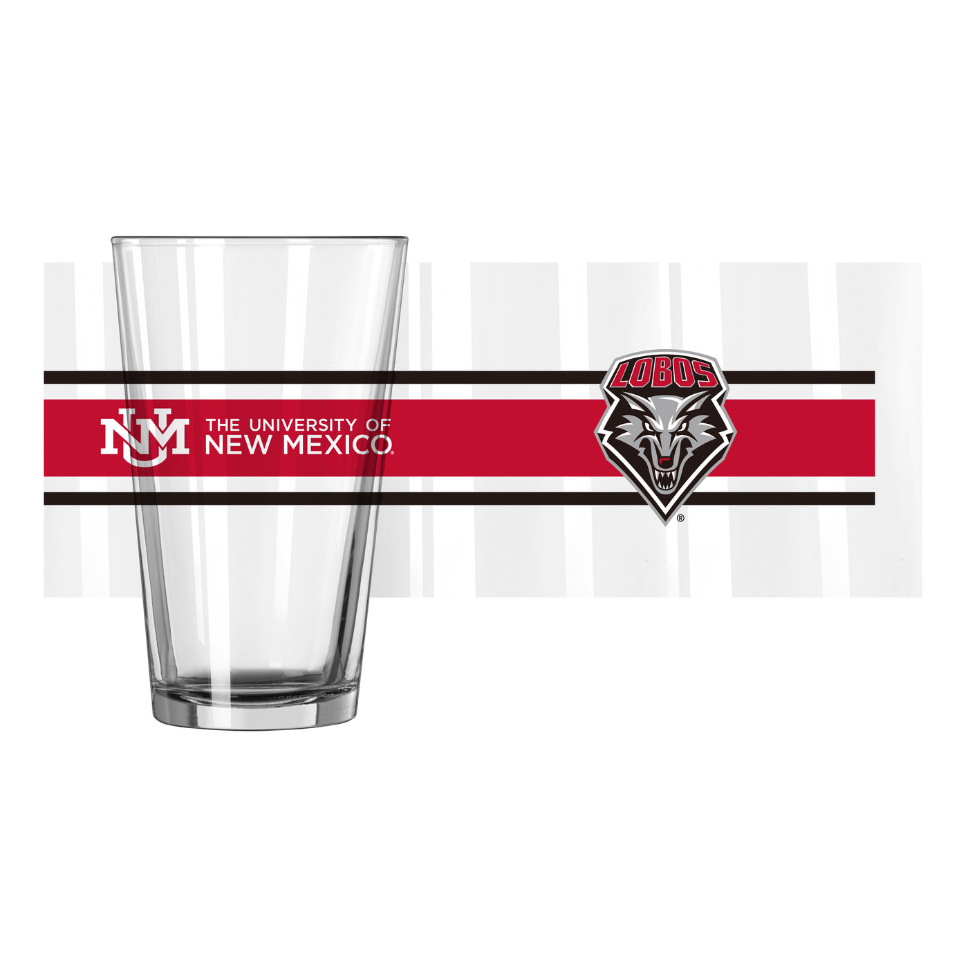 New Mexico 16oz Stripe Pint Glass - Logo Brands