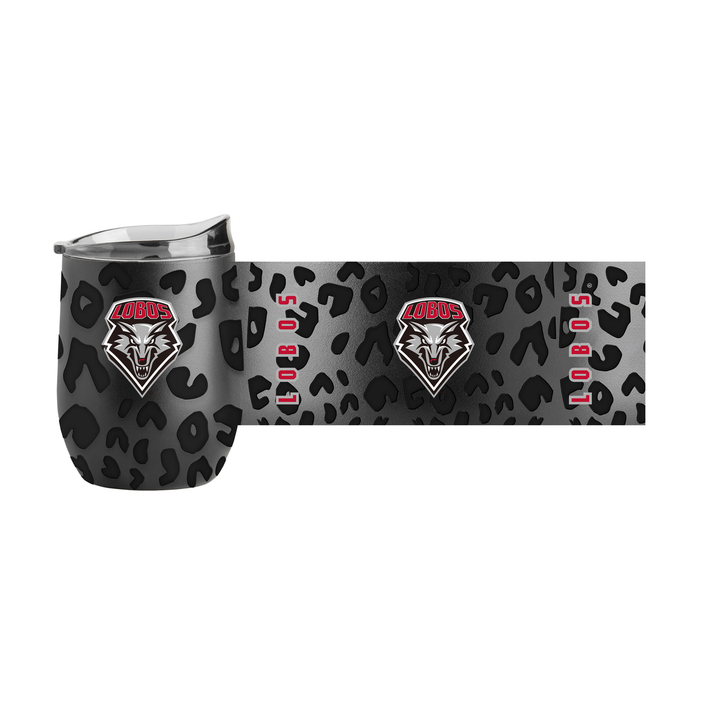 New Mexico Leopard 16oz Black Powdercoat Curved Beverage