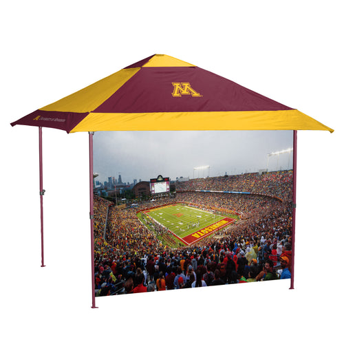 Minnesota 12x12 pagoda canopy shelter by Logo Brands, featuring a sturdy frame and fabric roof for outdoor shade and protection.