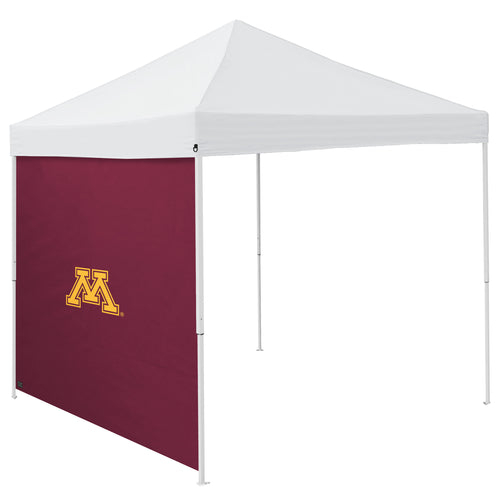 Minnesota Garnet 9x9 side panel for Logo Brands shelter, made of durable fabric, attaches to side of the shelter for extra coverage.