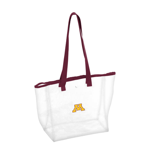 Clear stadium bag by Logo Brands featuring Minnesota Vikings logo, made for secure, transparent game day security.