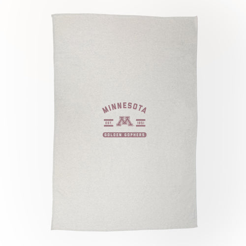 Minnesota Oatmeal Sweatshirt Blanket by Logo Brands, soft and cozy blanket featuring Minnesota state design, perfect for warmth and comfort.