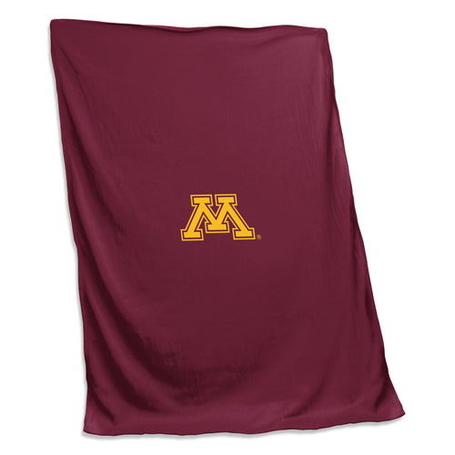 Minnesota Sweatshirt Blanket by Logo Brands, cozy fleece blanket with Minnesota team logo and design, perfect for fans.