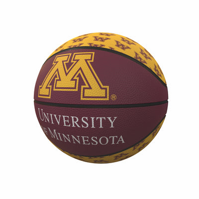Minnesota Repeating Logo Mini-Size Rubber Basketball - Logo Brands