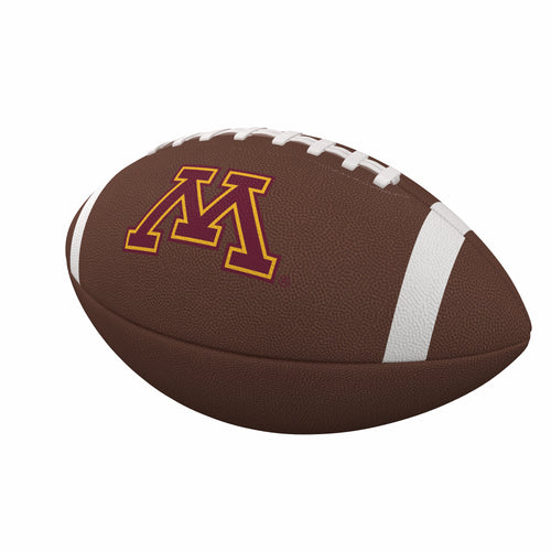 Official Minnesota Team Stripe composite football by Logo Brands, recreation size with team colors and logo visible.