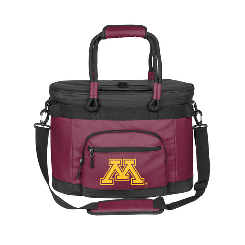 Minnesota 35 Can Flex Cooler by Logo Brands featuring a soft, portable cooler with Minnesota team logo and adjustable strap.