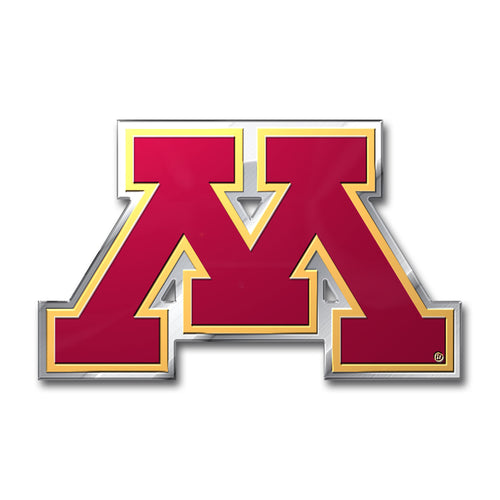 University of Minnesota embossed color emblem by Logo Brands, featuring the school's crest and vibrant colors on a detailed emblem.