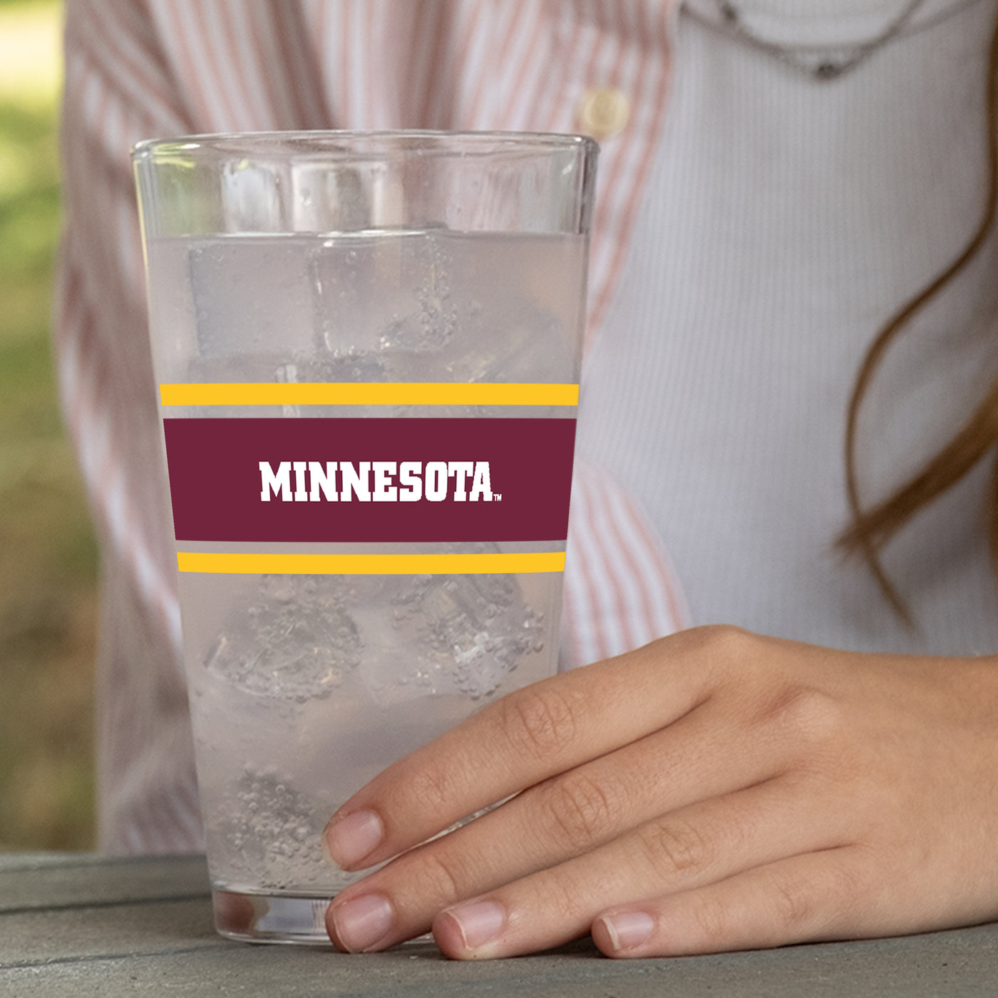 Minnesota 16oz Stripe Pint Glass