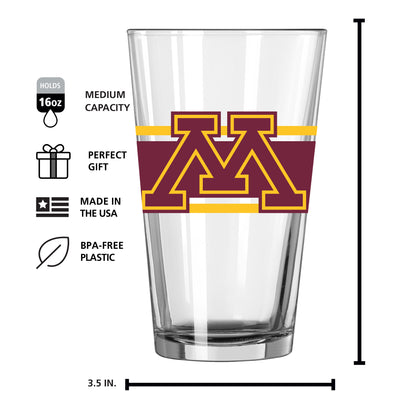 Minnesota 16oz Stripe Pint Glass