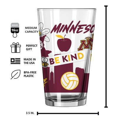 Minnesota 16oz Native Pint Glass