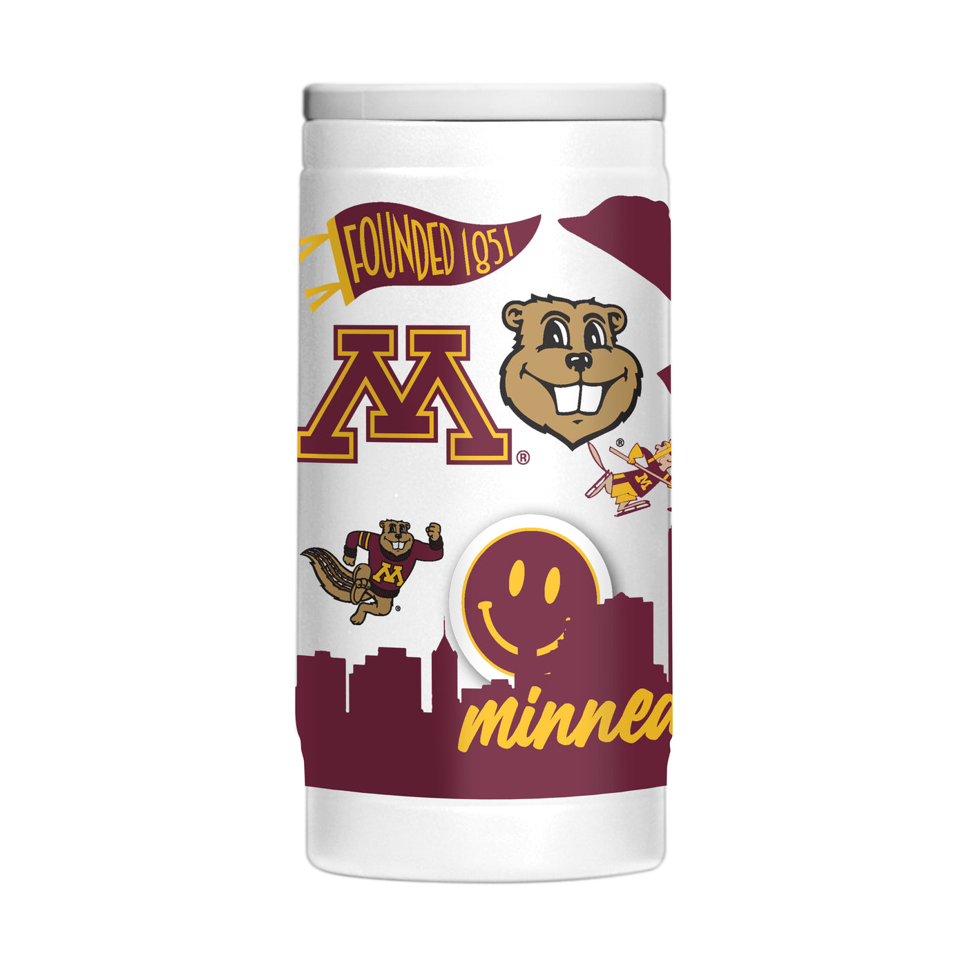Minnesota 12oz Native Powdercoat SlimCan Coolie