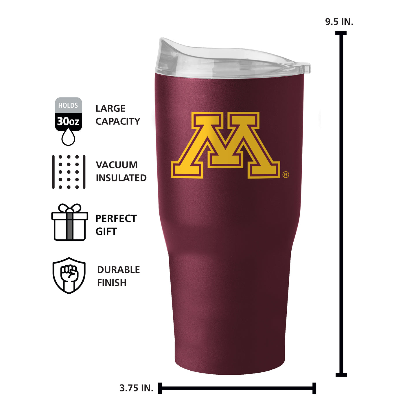Minnesota 30oz Flipside Powder Coat Tumbler - Logo Brands