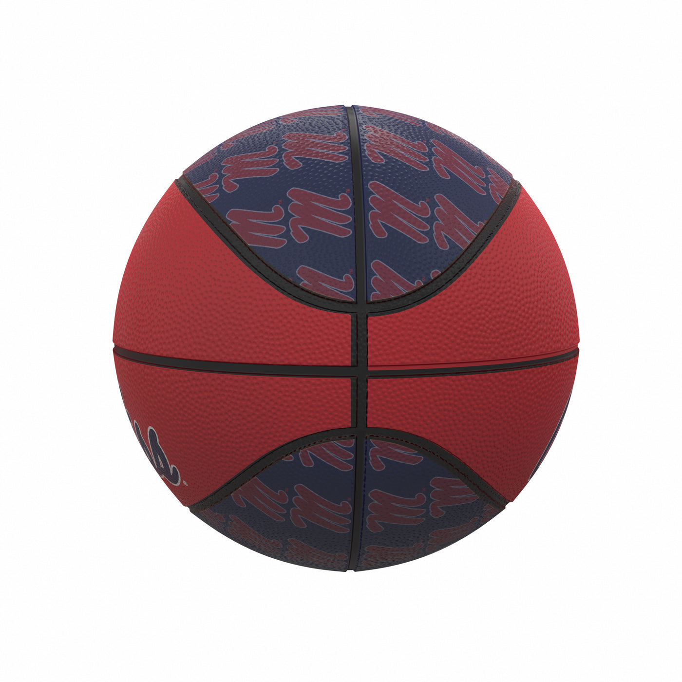 Ole Miss Repeating Logo Mini-Size Rubber Basketball