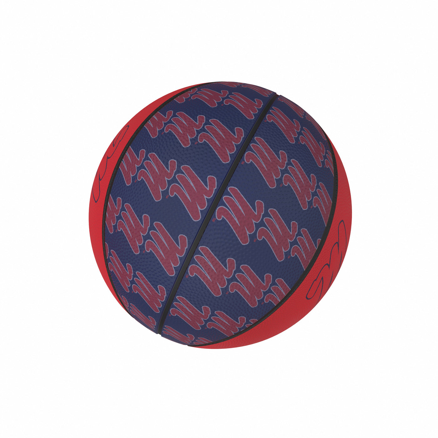Ole Miss Repeating Logo Mini-Size Rubber Basketball