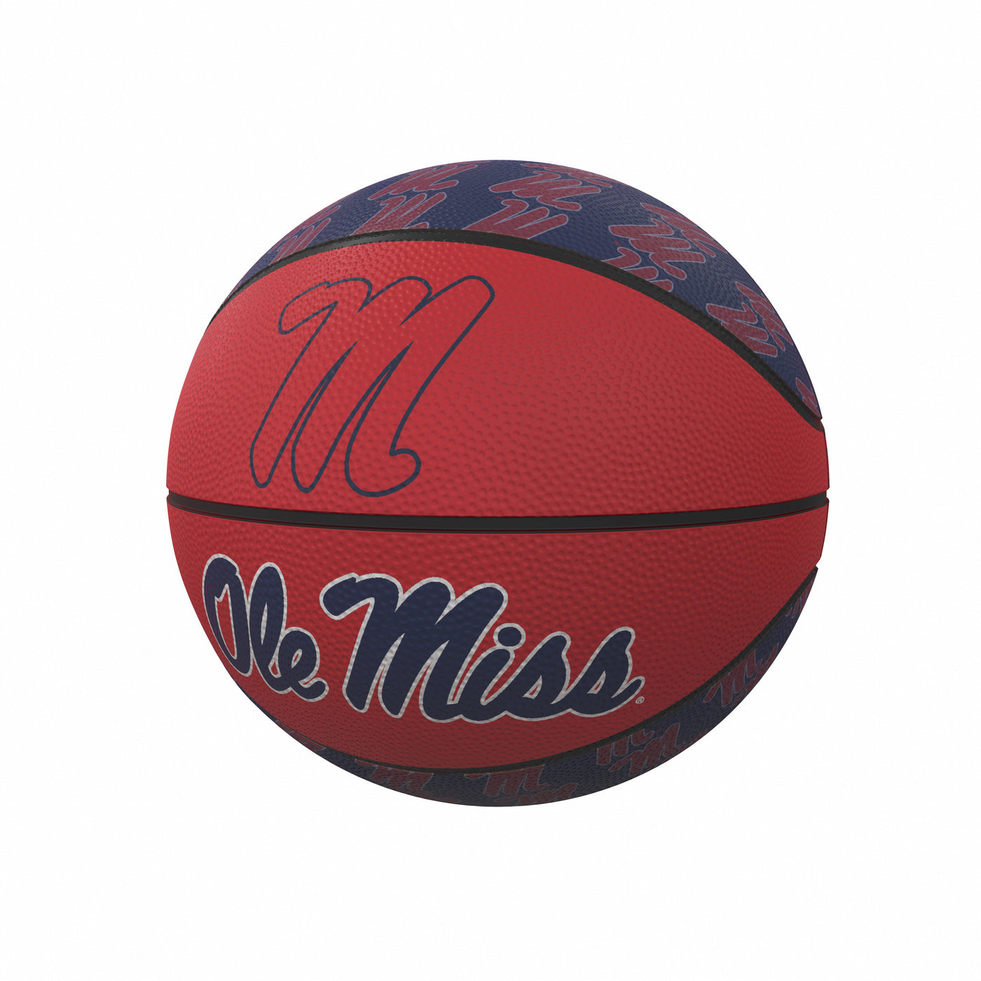Ole Miss Repeating Logo Mini-Size Rubber Basketball