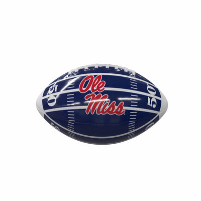 Ole Miss Field Navy Logo Mini-Size Glossy Football - Logo Brands