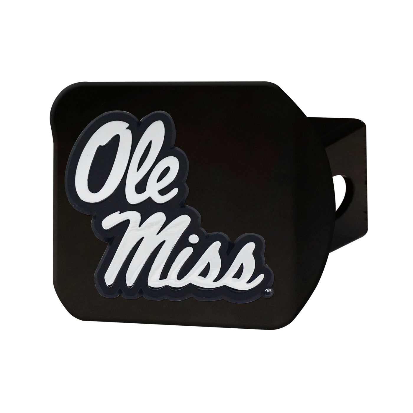 University of Mississippi Chrome on Black Hitch Cover