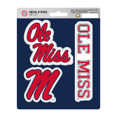 University of Mississippi - Ol Decal 3-pk