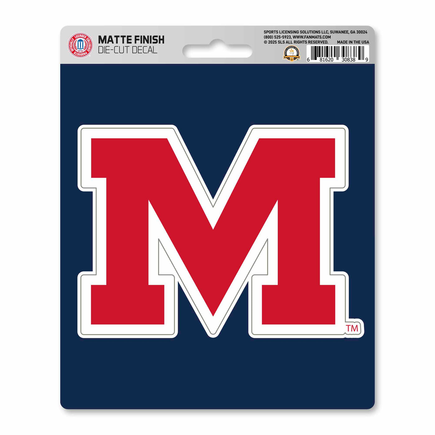 University of Mississippi - Ol Matte Decal