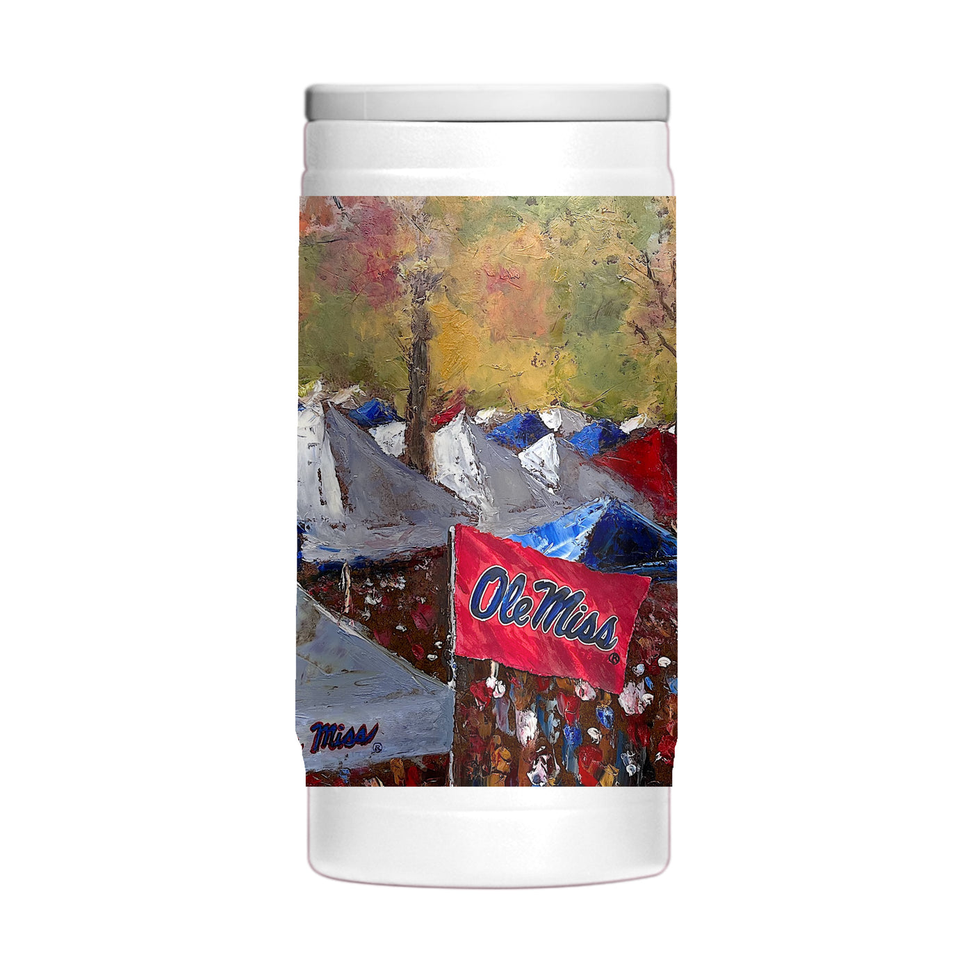 Ole Miss 12oz Collector Powdercoat SlimCan Coolie