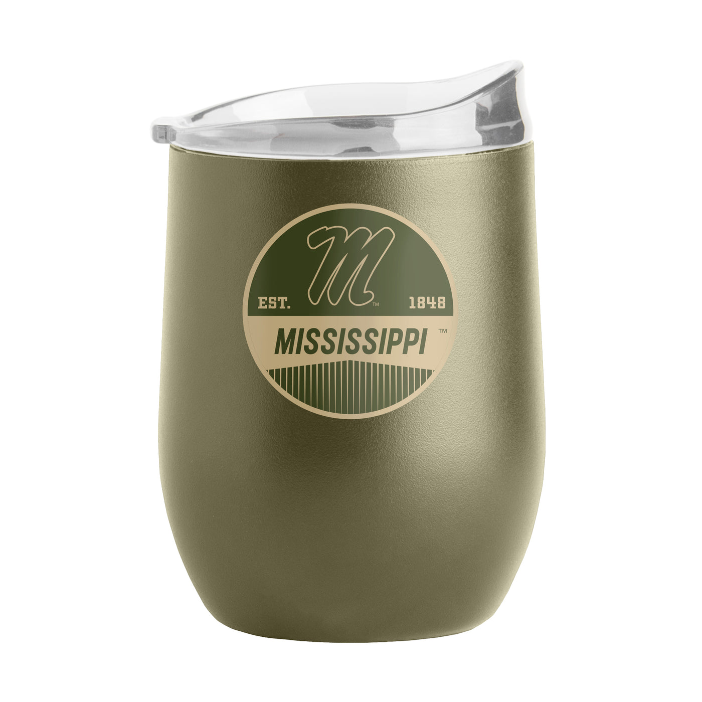 Ole Miss 16oz Badge Powder Coat Curved Beverage - Logo Brands
