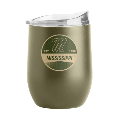 Ole Miss 16oz Badge Powder Coat Curved Beverage - Logo Brands