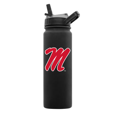 Ole Miss 24oz Black Soft Touch Dbl Wall Btl - Logo Brands