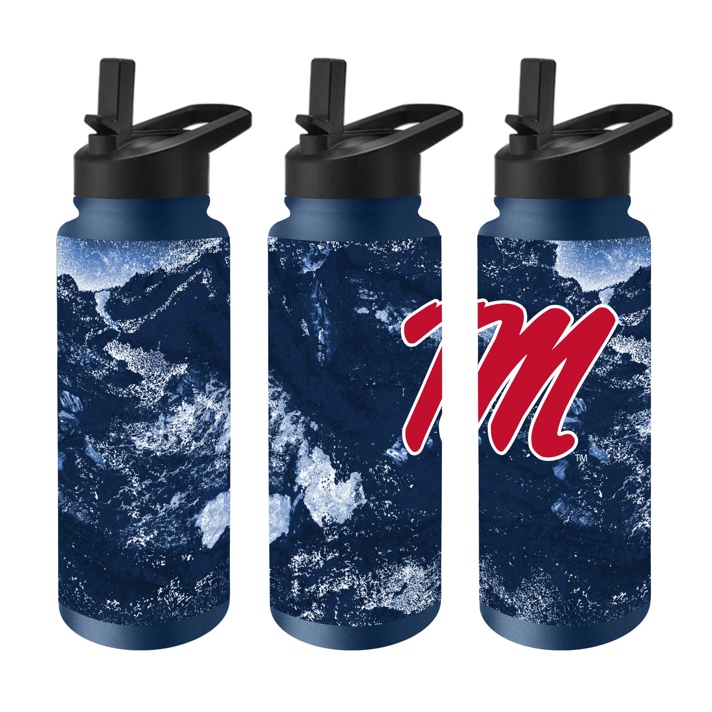 Ole Miss 34oz Camo Quencher Bottle