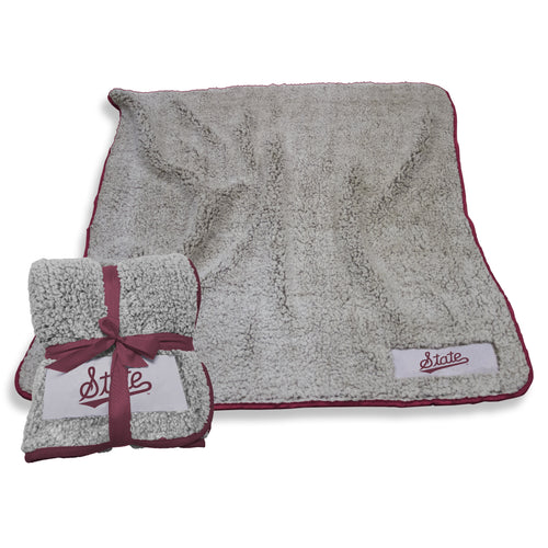 Mississippi State Script Frosty Fleece Blanket by Logo Brands, soft and cozy with Bulldogs logo design, perfect for fans.