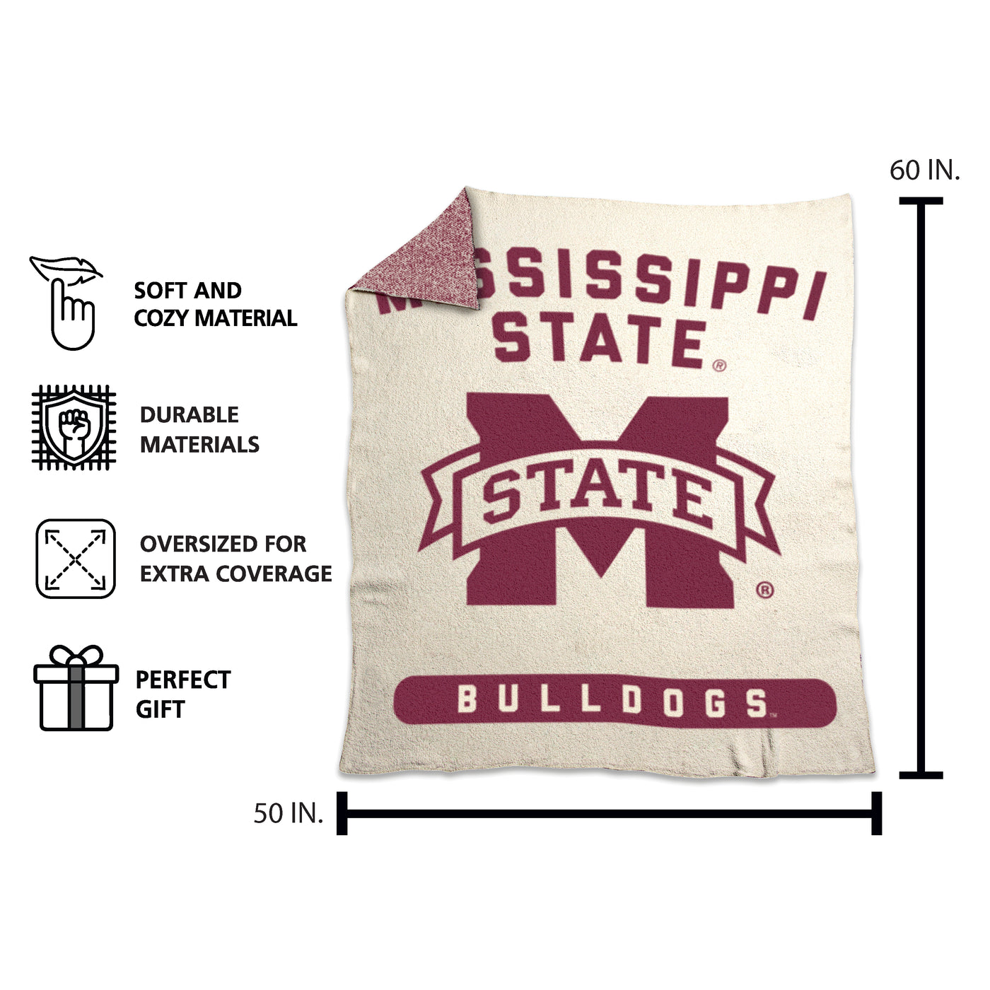 Mississippi State Luxe Prime Dreams Throw