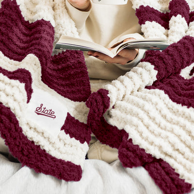 Mississippi State Cable Knit Throw 50x60